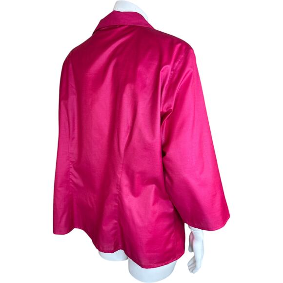 Liz Claiborne Woman XL Pink Button-Up Gold Metallic Details 3/4 Sleeve Blouse - Picture 6 of 11